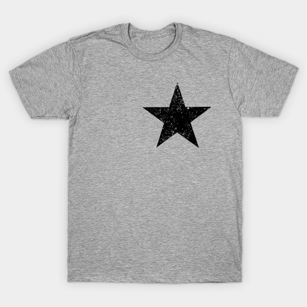 BASIC BLACK STAR DISTRESSED Weathered Effect T-Shirt by Scarebaby